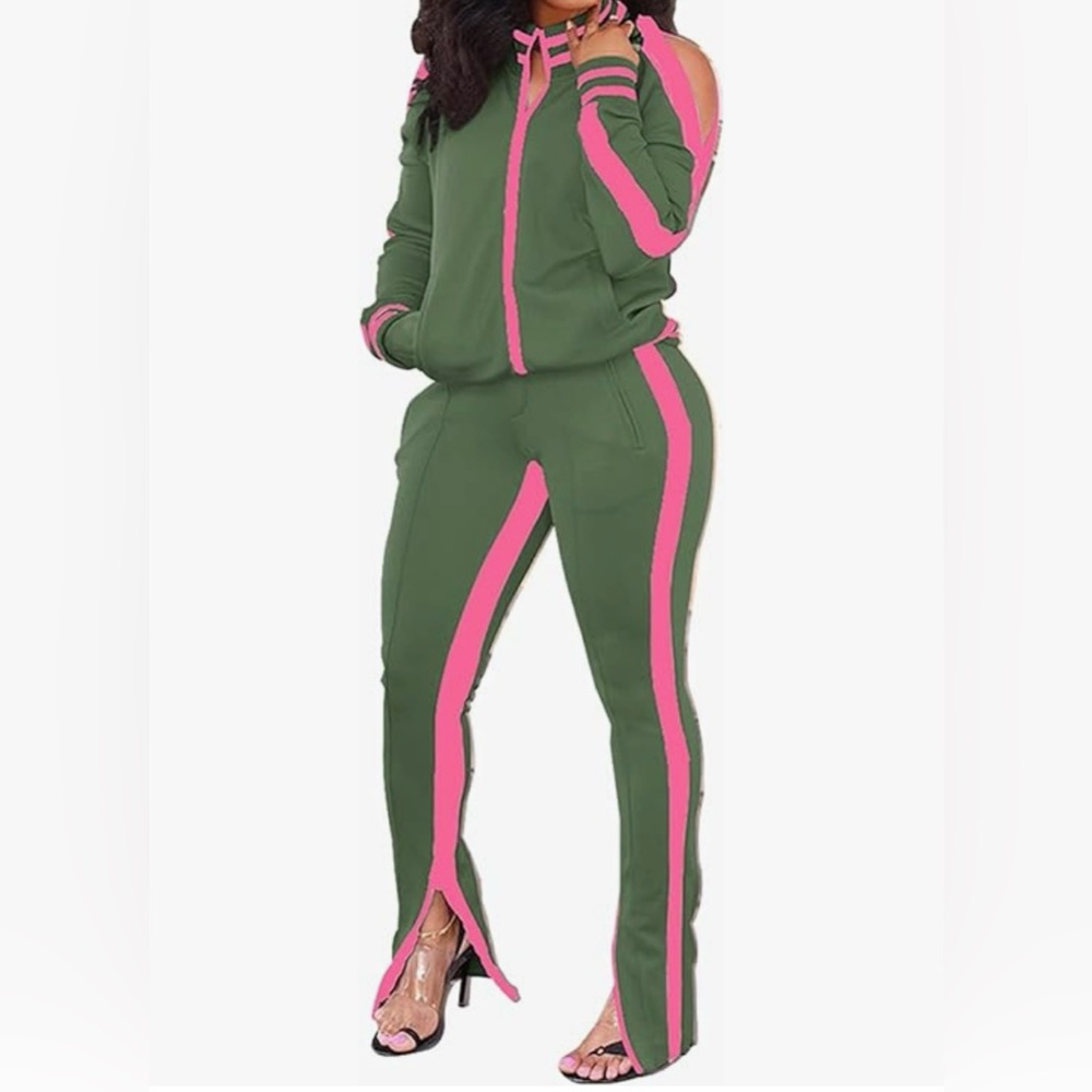 Green And Pink, Green And Blue Track Suits